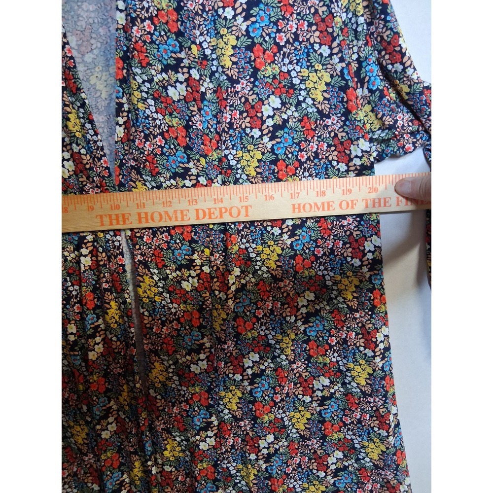 Robeau Womens 1X Floral Cardigan Open Front Long Sleeve Multicolor Ditsy Pr 1115 - Picture 4 of 7